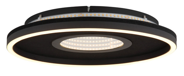 Globo Emory LED Deckenleuchte 40W Warmweiß Schwarz Matt, Metall Memoryfunktion Ø39,7cm 48561-40
