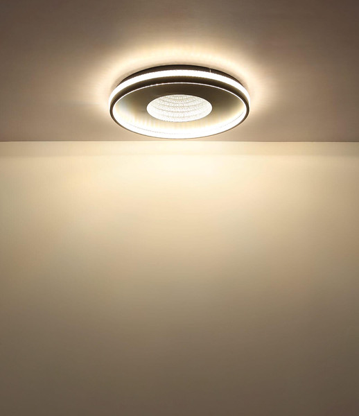 Globo LED Deckenleuchte Shirley 40W dimmbar Fernbedienung CCT warm-/tageslichtweiss Schwarz matt klar Metall Kunststoffkristalle Ø50,5cm