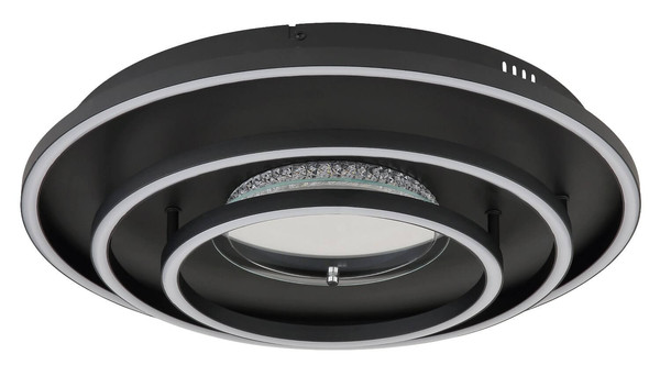 Globo LED Deckenleuchte Lawanda 40W CCT warm-/neutral-/tageslichtweiss Schwarz matt Metall Aluminium Ø51cm