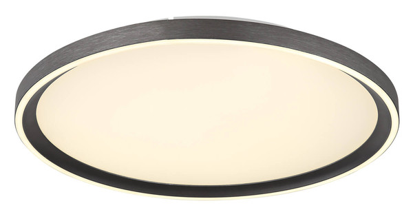 Globo Dublin LED Deckenleuchte 38W CCT Grau, Aluminium Gebürstet Fernbedienung Nachtlicht Memoryfunktion Ø40cm 48802-38