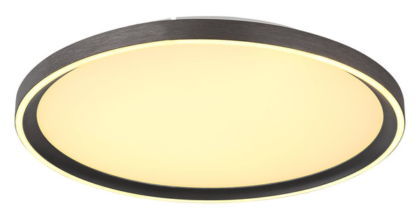 Globo Dublin LED Deckenleuchte 38W CCT Grau, Aluminium Gebürstet Fernbedienung Nachtlicht Memoryfunktion Ø40cm 48802-38