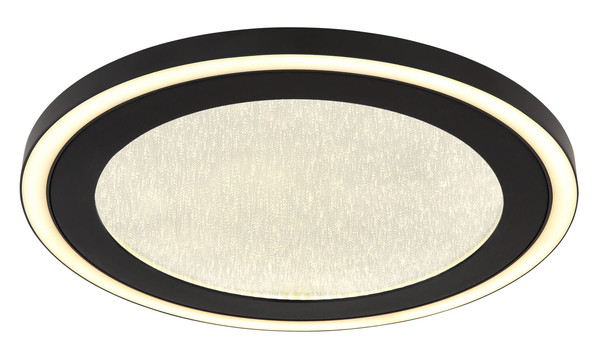 Globo Davies LED Deckenleuchte 24W Neutralweiß Schwarz Matt, Metall Memoryfunktion Ø34cm 48902