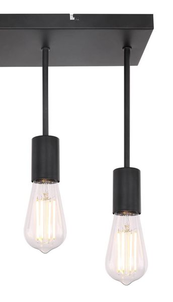 Globo Martha Deckenleuchte 4-fach Schwarz, Metall 34cm 54008-4D