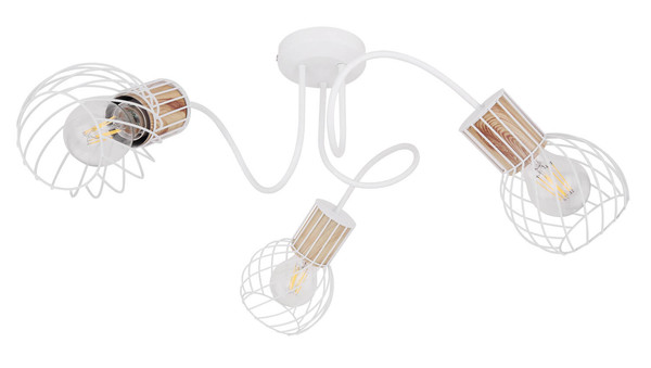 Globo Luise E27 Deckenleuchte 3-fach 40W Weiß, Metall Ø12cm 54012-3