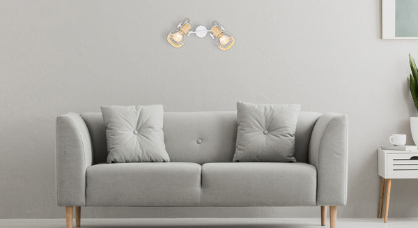 Globo Bana E27 Strahler 2-fach 40W Weiß, Metall Ø12cm 54015-2