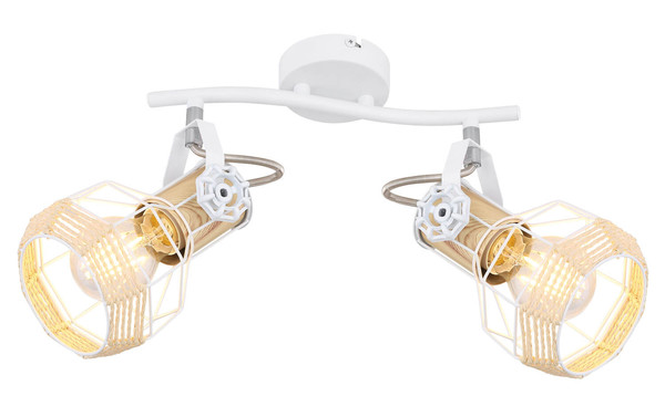 Globo Bana E27 Strahler 2-fach 40W Weiß, Metall Ø12cm 54015-2