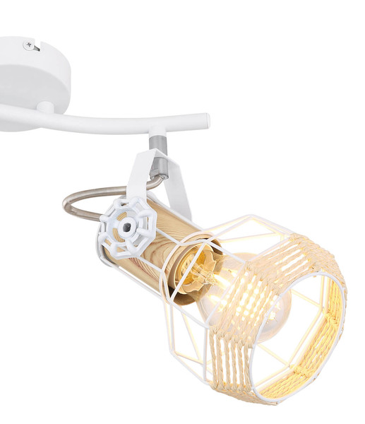 Globo Bana E27 Strahler 2-fach 40W Weiß, Metall Ø12cm 54015-2