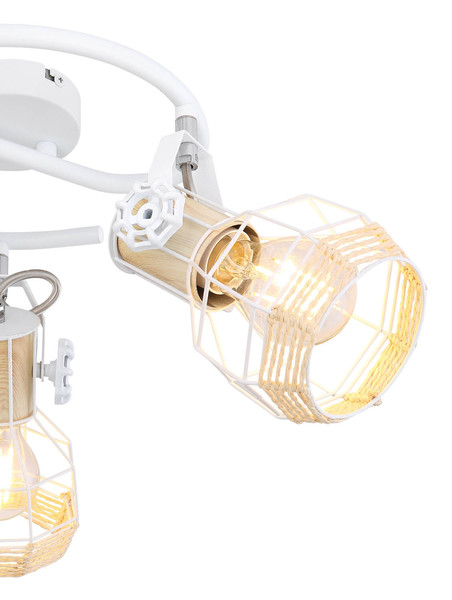 Globo Bana E27 Strahler 3-fach 40W Weiß, Metall Ø12cm 54015-3