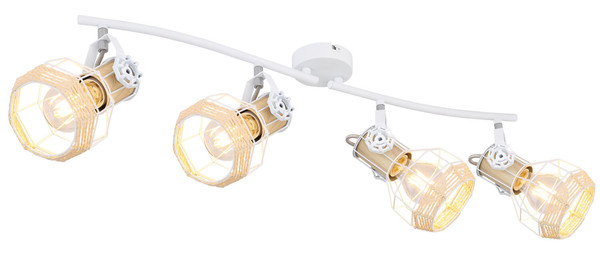 Globo Bana E27 Strahler 4-fach 40W Weiß, Metall Ø12cm 54015-4