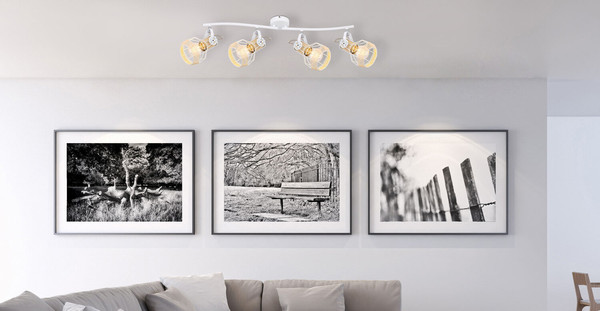 Globo Bana E27 Strahler 4-fach 40W Weiß, Metall Ø12cm 54015-4