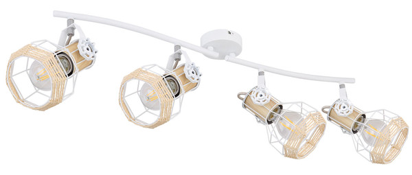 Globo Bana E27 Strahler 4-fach 40W Weiß, Metall Ø12cm 54015-4