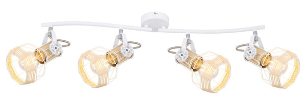 Globo Bana E27 Strahler 4-fach 40W Weiß, Metall Ø12cm 54015-4