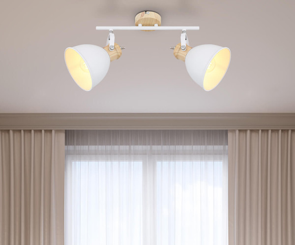 Globo Wiho E27 Strahler 2-fach 40W Weiß, Metall Ø15cm 54018-2