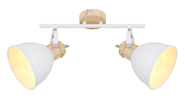 Globo Wiho E27 Strahler 2-fach 40W Weiß, Metall Ø15cm 54018-2