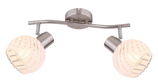 Globo Willy E27 Strahler 2-fach 40W Nickel Matt, Metall Ø13cm 54025-2