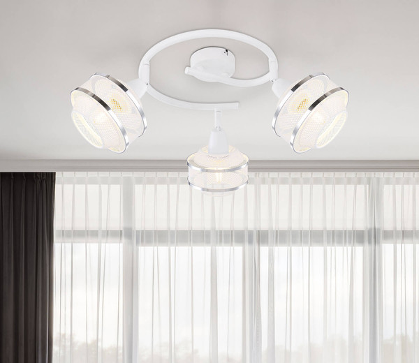 Globo Vigatto E14 Strahler 3-fach 40W Weiß, Metall Ø12cm 54026-3