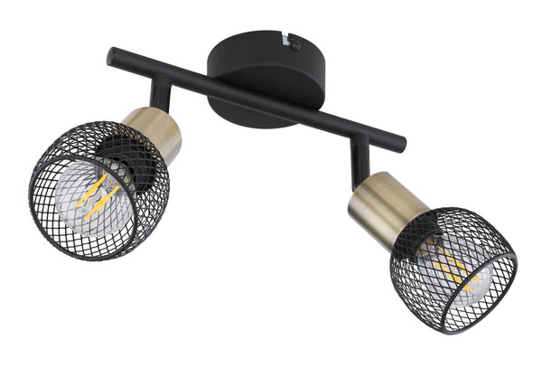 Globo Fiastra E14 Strahler 2-fach 40W Schwarz Matt, Metall 14cm 54028-2