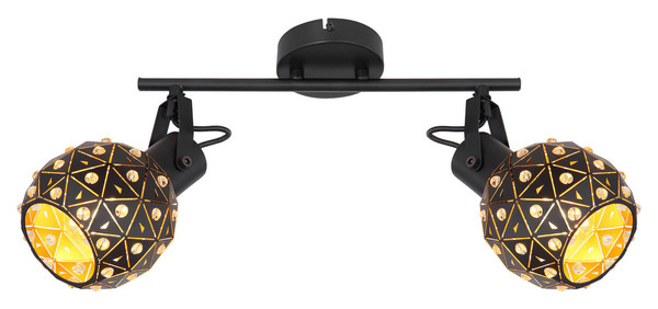 Globo Jodie E27 Strahler 2-fach 40W Schwarz Matt, Metall Ø12cm 54029-2