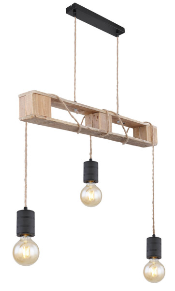 Globo Joelle E27 Hängeleuchte 3-fach 60W Schwarz Matt, Metall 120cm 54030-3PH