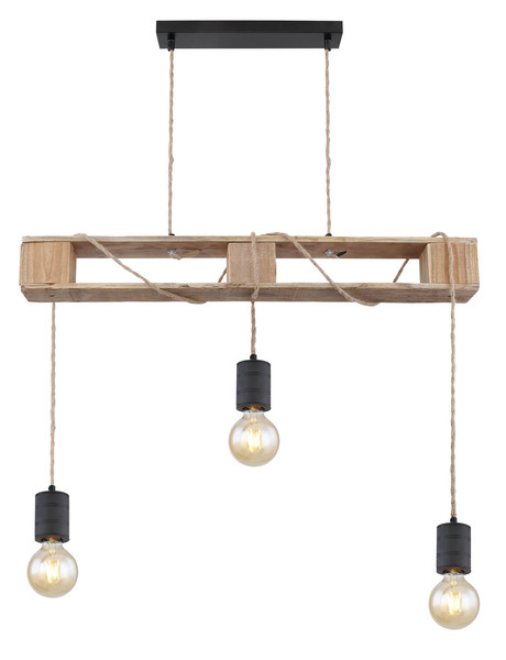 Globo Joelle E27 Hängeleuchte 3-fach 60W Schwarz Matt, Metall 120cm 54030-3PH