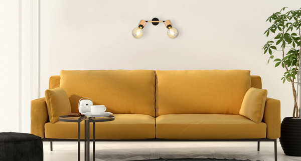 Globo Jorna E27 Strahler 2-fach 40W Schwarz Matt, Metall 16,3cm 54031-2