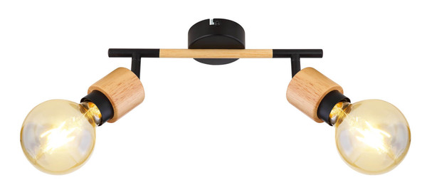 Globo Jorna E27 Strahler 2-fach 40W Schwarz Matt, Metall 16,3cm 54031-2