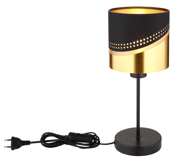 Globo Or E27 Tischleuchte 40W Schwarz Matt, Metall Ø16cm 54046T