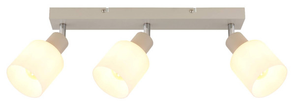 Globo Strahler Trent 3-flammig E14 Sandfarben matt Metall Glas 41x18,5cm