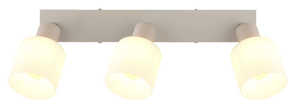 Globo Strahler Trent 3-flammig E14 Sandfarben matt Metall Glas 41x18,5cm