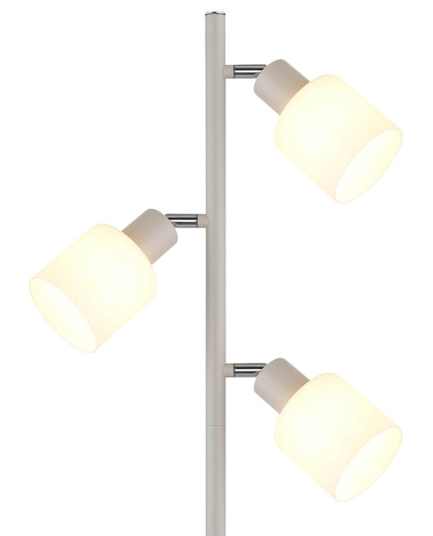 Globo Stehleuchte Trent 3-flammig E14 Sandfarben matt Metall Glas 161cm