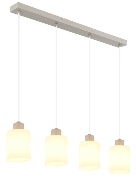 Globo Pendelleuchte Trent 4-flammig E27 Sandfarben matt Metall Glas 120x70cm