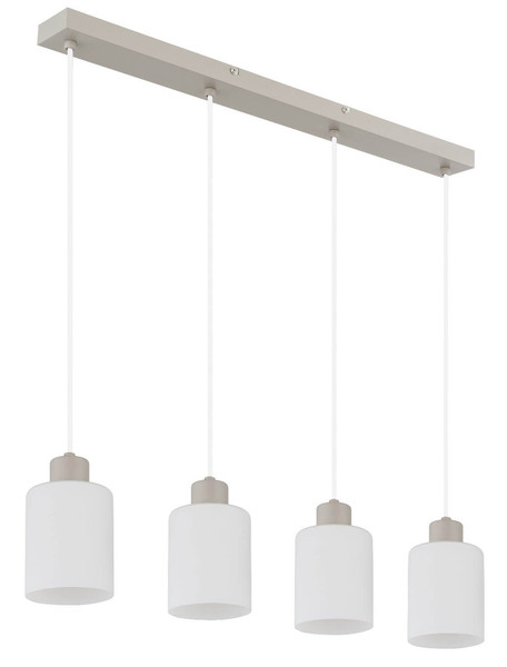 Globo Pendelleuchte Trent 4-flammig E27 Sandfarben matt Metall Glas 120x70cm