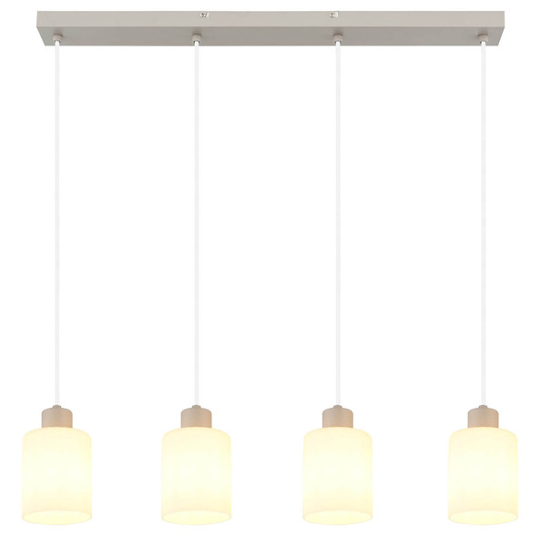 Globo Pendelleuchte Trent 4-flammig E27 Sandfarben matt Metall Glas 120x70cm