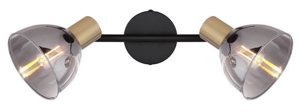 Globo Jay Strahler 2-fach Schwarz, Metall Ø11cm 54305-2