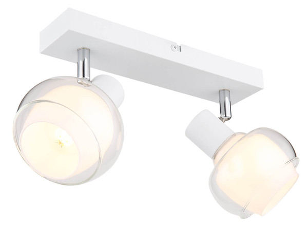 Globo Tokki E14 Strahler 2-fach 40W Weiß Matt, Metall Ø10,5cm 54309-2W