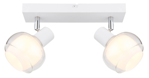 Globo Tokki E14 Strahler 2-fach 40W Weiß Matt, Metall Ø10,5cm 54309-2W