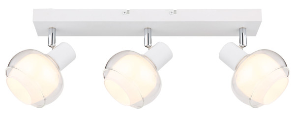 Globo Tokki E14 Strahler 3-fach 40W Weiß Matt, Metall Ø10,5cm 54309-3W