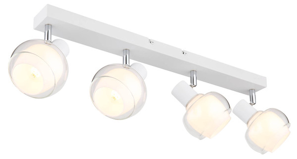 Globo Tokki E14 Strahler 4-fach 40W Weiß Matt, Metall Ø10,5cm 54309-4W