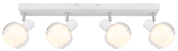 Globo Tokki E14 Strahler 4-fach 40W Weiß Matt, Metall Ø10,5cm 54309-4W