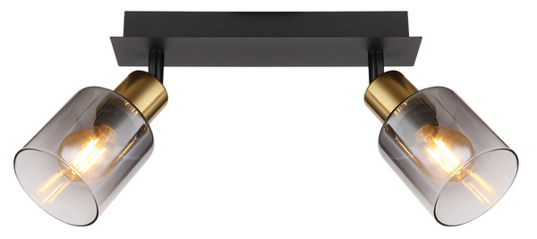 Globo Hollsy E14 Strahler 2-fach 25W Schwarz Matt, Metall Ø8cm 54310-2