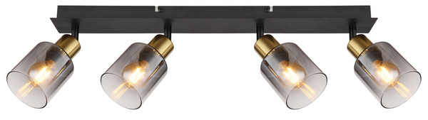 Globo Hollsy E14 Strahler 4-fach 25W Schwarz Matt, Metall Ø8cm 54310-4