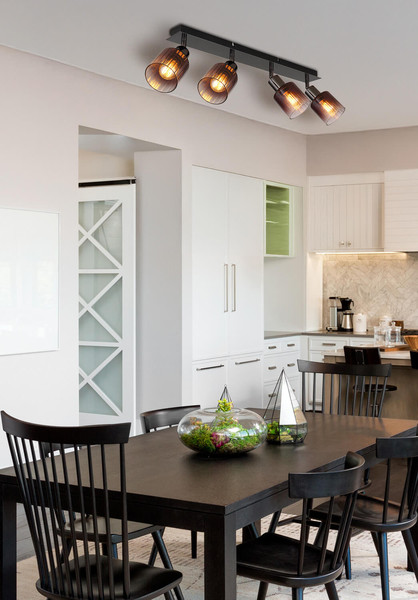 Globo Satella E14 Strahler 4-fach 40W Schwarz-Chrom, Metall Ø8cm 54313-4