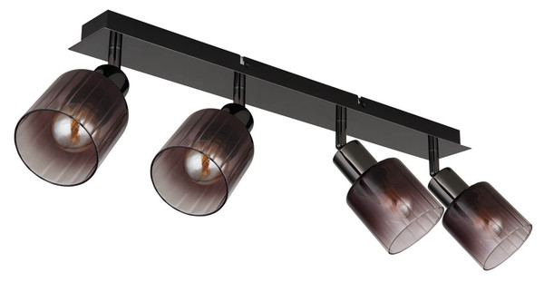 Globo Satella E14 Strahler 4-fach 40W Schwarz-Chrom, Metall Ø8cm 54313-4