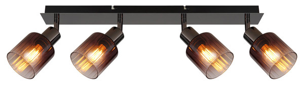 Globo Satella E14 Strahler 4-fach 40W Schwarz-Chrom, Metall Ø8cm 54313-4