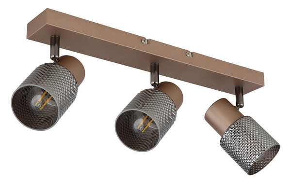 Globo Satella E14 Strahler 3-fach 40W Kaffeefarben Matt, Metall Ø7cm 54314-3