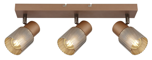 Globo Satella E14 Strahler 3-fach 40W Kaffeefarben Matt, Metall Ø7cm 54314-3