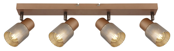 Globo Satella E14 Strahler 4-fach 40W Kaffeefarben Matt, Metall Ø7cm 54314-4