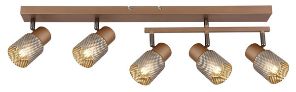 Globo Satella E14 Strahler 5-fach 40W Kaffeefarben Matt, Metall Ø7cm 54314-5