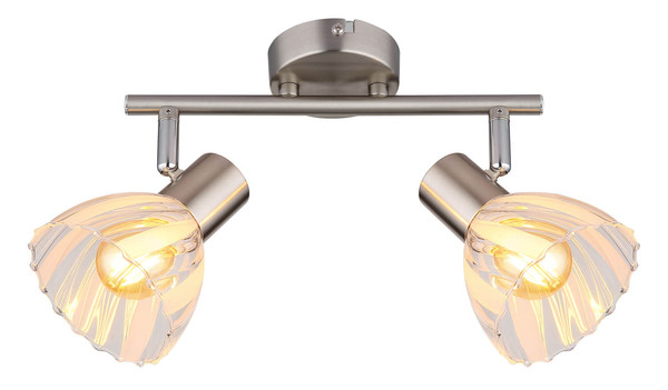 Globo Zachery E14 Strahler 2-fach 40W Nickel Matt, Metall Ø10cm 54315-2