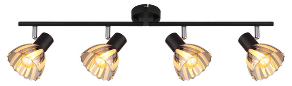 Globo Zachery E14 Strahler 4-fach 40W Schwarz Matt, Metall Ø10cm 54315S-4